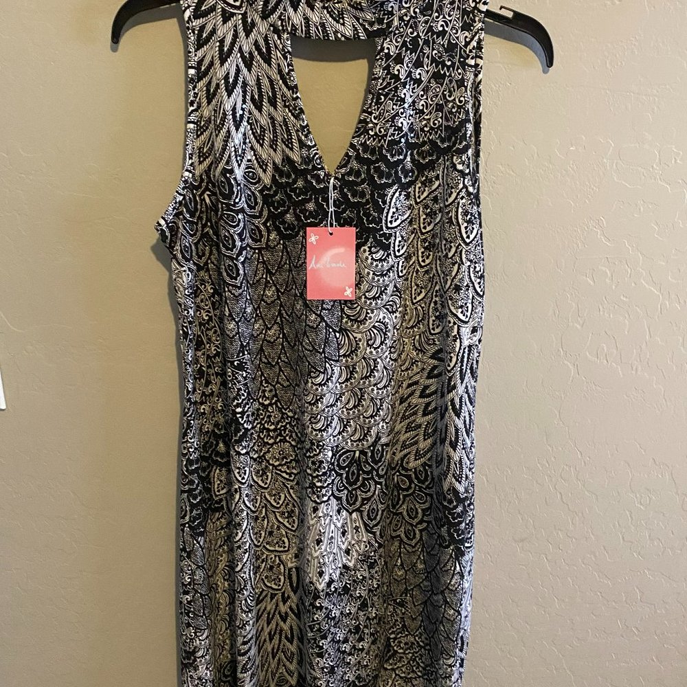 MSK Sequenced Black and White Dinner dress